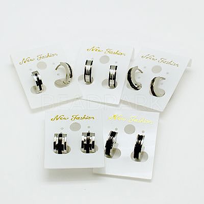 Fashion 304 Stainless Steel Huggie Hoop Earrings EJEW-G124-M18-1