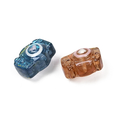 UV Plating Transparent Resin Enamel Beads RESI-L047-22-1