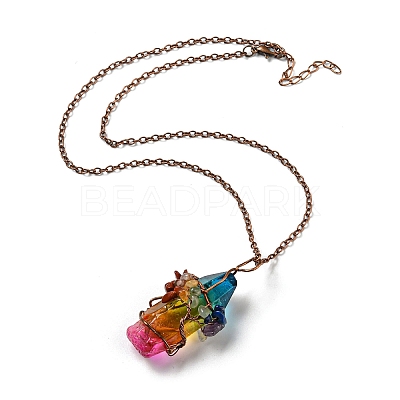 Quartz Crystal Pendant Necklaces NJEW-P287-01R-02-1