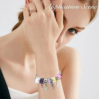 50Pcs Glass European Beads GPDL-YW0001-04-1