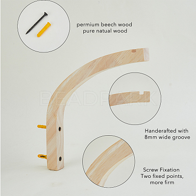 Wooden Wall Mounted Hanging Plant Hooks WOOD-WH0034-53-1