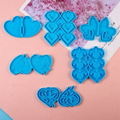 6Pcs DIY Pendant Silicone Molds DIY-SZ0006-45-1