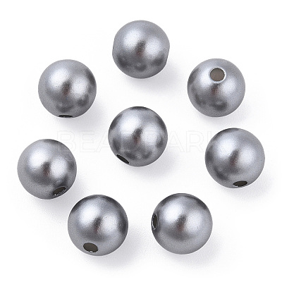 Spray Painted ABS Plastic Imitation Pearl Beads OACR-T015-05B-02-1