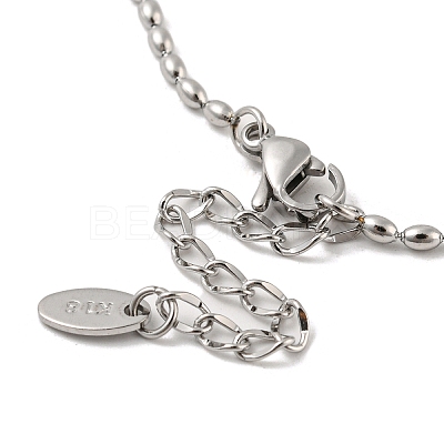 Non-Tarnish 201 Stainless Steel Rugby Beaded Chain Bracelets BJEW-G696-01A-P-1