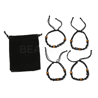 4Pcs Nylon Braided Bracelet BJEW-SZ0002-48A-1