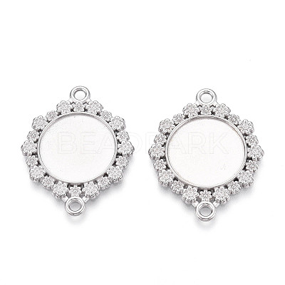 Non-Tarnish 304 Stainless Steel Connector Cabochon Settings STAS-N114-03P-1