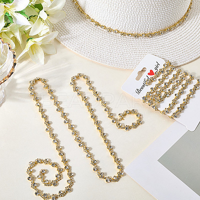 S-shaped Glass Rhinestone and Iron Cup Chains DIY-WH20032-25G-01-1
