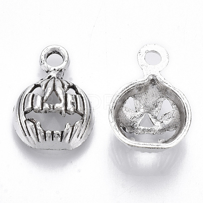 50 Pcs 10 Styles Halloween Theme Tibetan Style Alloy Pendants TIBE-X0019-16AS-RS-1