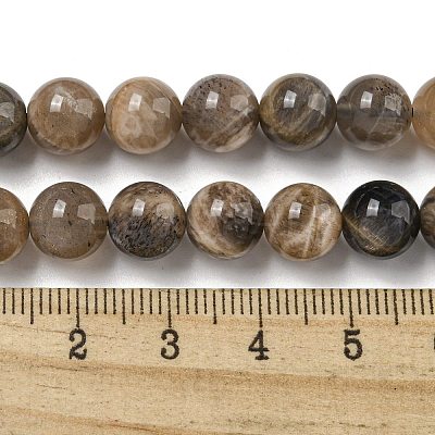 Natural Black Moonstone Beads Strands G-Q183-A01-01-1