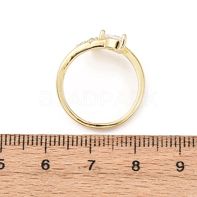 Brass Micro Pave Cubic Zirconia Cuff Rings for Women RJEW-L334-04G-1