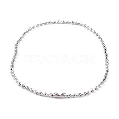 Non-Tarnish 304 Stainless Steel Ball Chain Necklaces for Women NJEW-G135-01D-P-1