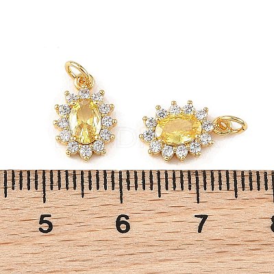 SHEGRACE Brass Micro Pave Cubic Zirconia Pendants XGRQ2O150-446C-G-1