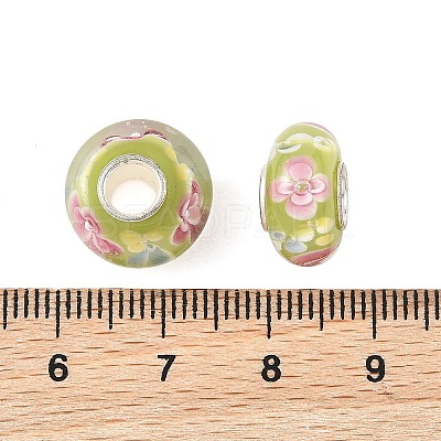 Lampwork & Brass Core European Beads LAMP-P019-01P-12-1