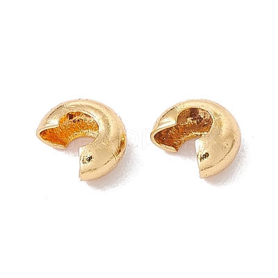 Brass Crimp Beads Covers KK-P219-05A-G02-1