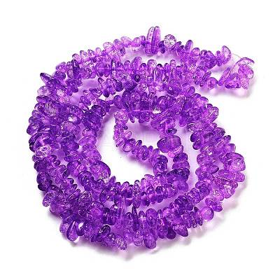 Transparent Crackle Glass Beads Strands GLAA-U004-01K-1