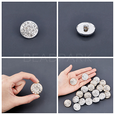 20Pcs 2 Colors 1-Hole ABS Plastic Shank Buttons BUTT-HY0001-06-1