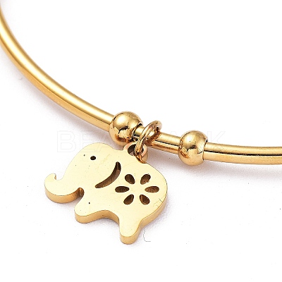 PVD Vacuum Plating 201 Stainless Steel Cuff Bangles BJEW-M284-20G-1-1