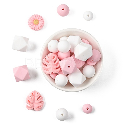 30Pcs Food Grade Eco-Friendly Silicone Beads SIL-FS0001-26B-1