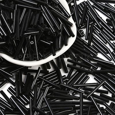 Opaque Glass Bugle Beads SEED-R028-2x20-C01-1