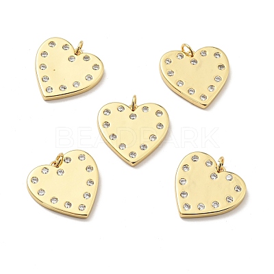 Brass Micro Pave Cubic Zirconia Pendants KK-E015-34G-1