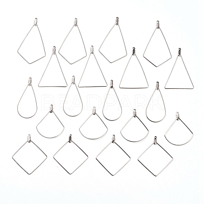 Tarnish Resistant 304 Stainless Steel Wire Pendants STAS-X0017-14P-1