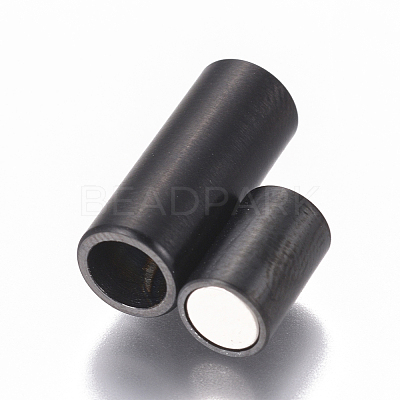 304 Stainless Steel Magnetic Clasps with Glue-in Ends STAS-I120-52MB-A-1