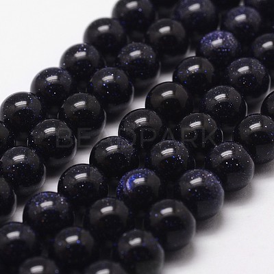 Synthetic Blue Goldstone Beads Strands X-G-D840-81-4mm-1