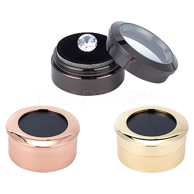 3Pcs 3 Colors Alloy & Stainless Steel Loose Diamond Boxes CON-FG0001-07-1