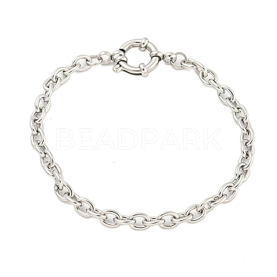 Non-Tarnish 304 Stainless Steel Cable Chain Bracelets for Women BJEW-Q344-05P-1