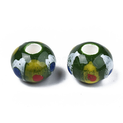 Handmade Porcelain European Beads PORC-S504-002-1
