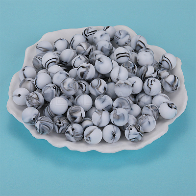 Round Silicone Focal Beads SI-JX0046A-117-1