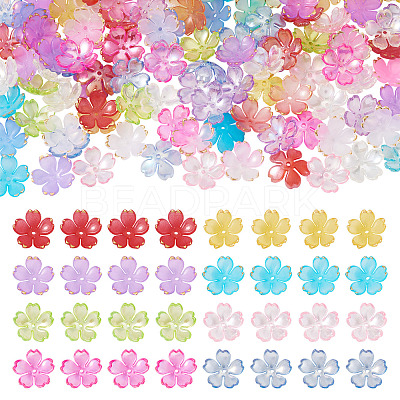 120Pcs 2 Styles Acrylic Bead Caps OACR-TA0004-70-1