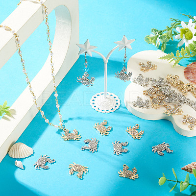 40Pcs 2 Colors Alloy Rhinestone Pendants FIND-TA0010-67-1