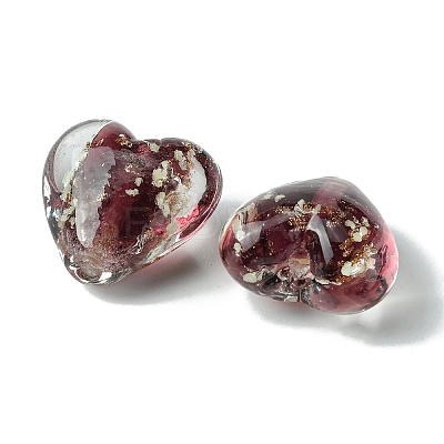 Luminous Handmade Gold Sand Lampwork Beads FOIL-B001-03D-1