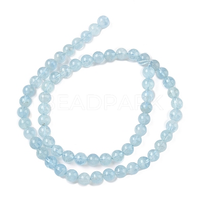 Natural Aquamarine Beads Strands G-D334-A01-6mm-1