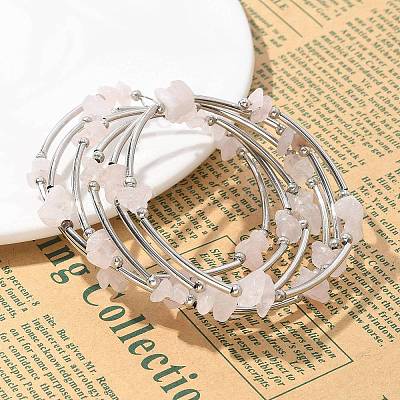 Gemstone Chip Warp Bracelets X-BJEW-JB01517-01-1