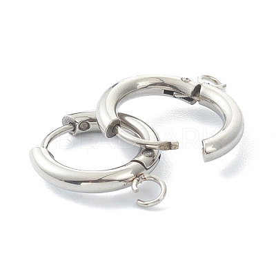 Tarnish Resistant 201 Stainless Steel Huggie Hoop Earring Findings STAS-P283-01B-P-1