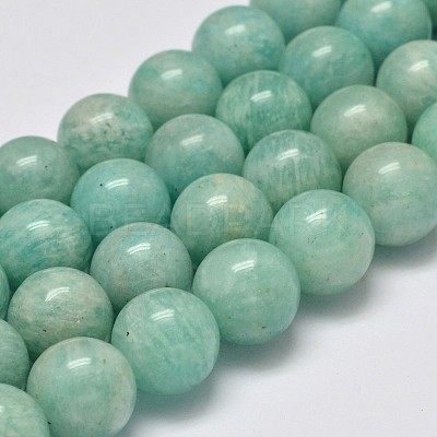 Grade AB Natural Amazonite Round Bead Strands G-M296-06-8mm-1