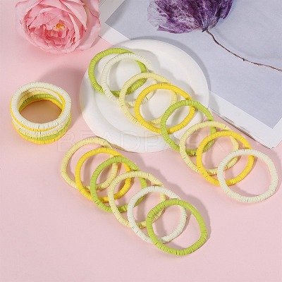Polymer Clay Heishi Surfer Stretch Bracelets Set BJEW-SW00131-1