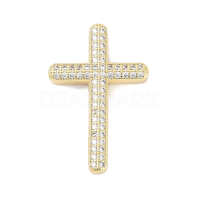 Brass Micro Pave Cubic Zirconia Beads KK-H203-11A-G-1