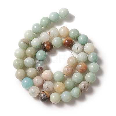 Natural Flower Amazonite Beads Strands G-YW0001-25-1