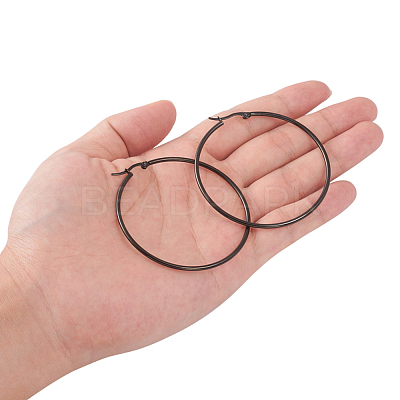 304 Stainless Steel Big Hoop Earrings EJEW-F105-05B-1