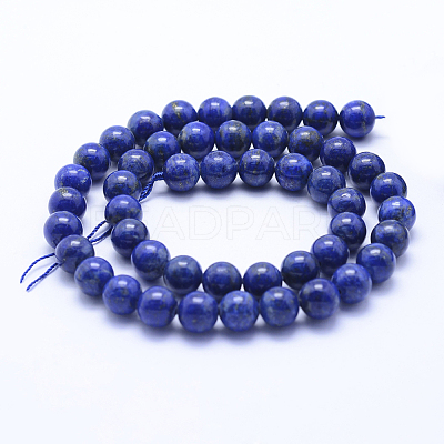 Natural Lapis Lazuli Beads Strands G-P342-01-8mm-AB-1
