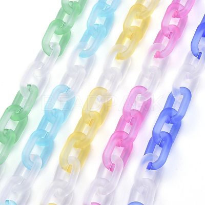 Handmade Acrylic Cable Link Chains AJEW-JB00640-1