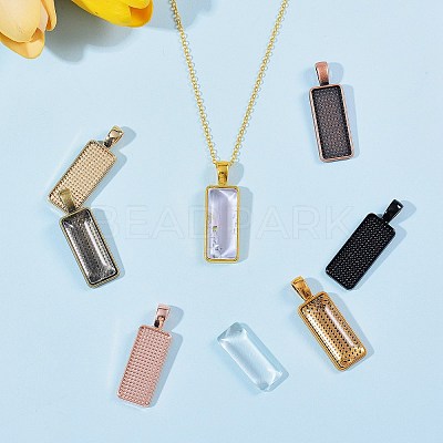 36Pcs 9 Colors Alloy Pendant Cabochon Settings DIY-SZ0001-05-1