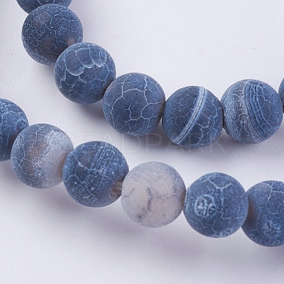 Natural Weathered Agate Beads Strands G-G589-6mm-07-1
