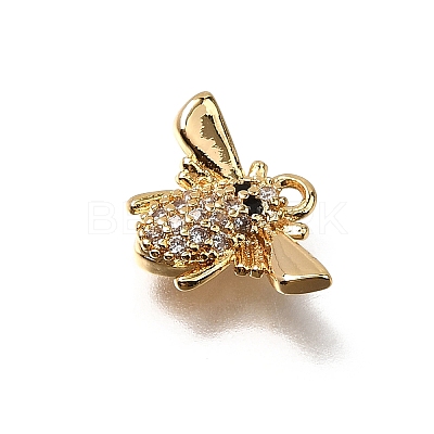 Brass Micro Pave Cubic Zirconia Charms KK-B152-07A-G-1