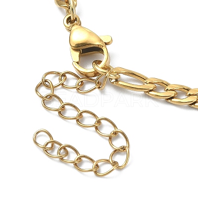 Moon & Star 304 Stainless Steel & Natural Quartz Crystal Charms Bib Necklace NJEW-TA00094-1