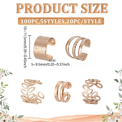 100Pcs 5 Styles Iron Hair Decoration AJEW-ME0001-49-1