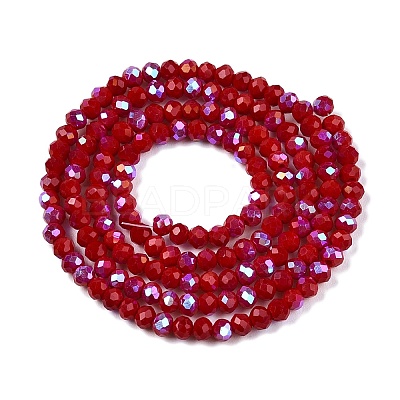 Electroplate Opaque Solid Color Glass Beads Strands EGLA-A044-P2mm-L02-1